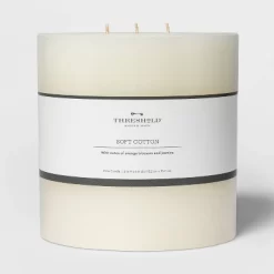 Pillar Candle Soft Cotton White - Threshold™ -Haven Home Store GUEST ba85ccc0 51d2 49b1 b7fa 9591207f9ad8