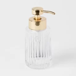 Ribbed Foaming Glass Soap Pump Clear - Threshold™ -Haven Home Store GUEST bed98409 2f6b 4dd2 b693 cc7f34f41d19