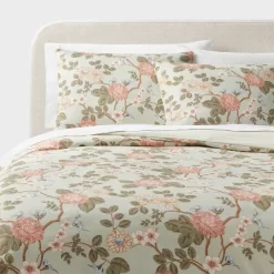 Floral Print Duvet And Sham Set Light Sage Green/Light Pink/White - Threshold™ -Haven Home Store GUEST bfe6925c 35d0 4ccb a3c8 6be9243a6d3c