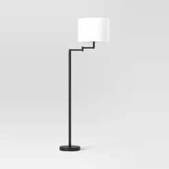 Metal Column Swing Arm Floor Lamp Black - Threshold™ -Haven Home Store GUEST c21ce950 97a7 429f 923d d0cc29f2e74d