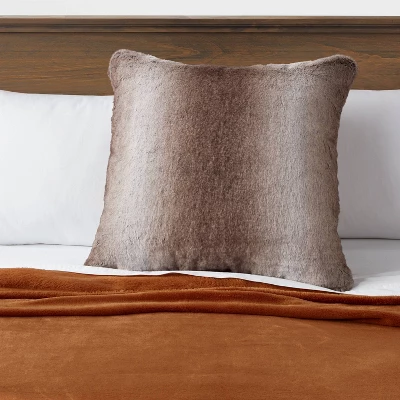 Neutral Faux Fur Throw Pillow - Threshold™ 1 Neutral Faux Fur Throw Pillow - Threshold™