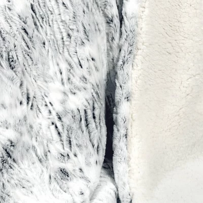 Tipped Snow Leopard Faux Fur Reversible Throw Blanket - Threshold™ 4 Tipped Snow Leopard Faux Fur Reversible Throw Blanket - Threshold™ - Image 4
