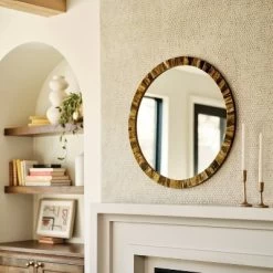 30" Round Pieced Faux Horn Wall Mirror - Threshold™