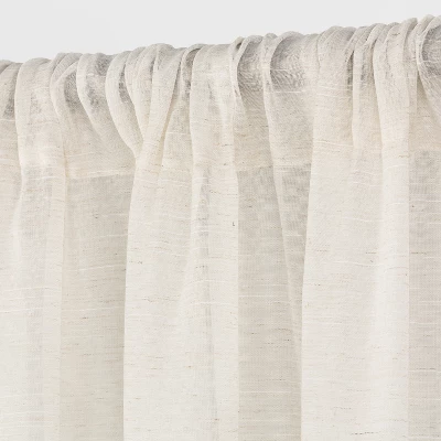 1pc 54"x84" Sheer Linen Window Curtain Panel Natural Linen - Threshold™ 1 1pc 54"x84" Sheer Linen Window Curtain Panel Natural Linen - Threshold™