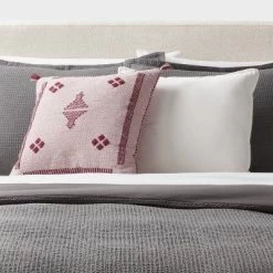 Cactus Silk Woven Square Diamond Dec Pillow Mauve - Threshold™: Indoor Cotton Fabric, Polyester Filled, Textile Design