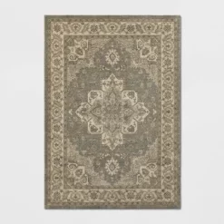 Medallion Jewel Boarder Persian Rug Cream/Gray - Threshold -Haven Home Store GUEST c90ac763 0734 47b9 8fdf 2fae107c0555