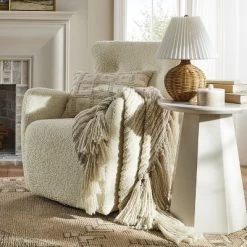 Natural Wicker Table Lamp Brown - Threshold™ Designed With Studio McGee: Chic Pleated Drum Shade, ETL Listed -Haven Home Store GUEST cc926ee5 7357 430d aadd 4f89d22230b4