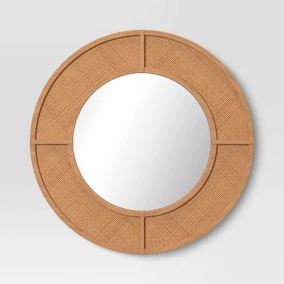 28" Caning Round Wall Mirror - Threshold™ 3 28" Caning Round Wall Mirror - Threshold™ - Image 3