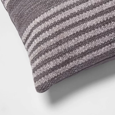 Lumbar Modern Stripe Decorative Throw Pillow Gray - Threshold™ 3 Lumbar Modern Stripe Decorative Throw Pillow Gray - Threshold™ - Image 3