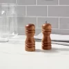 2pc Acacia Turned Salt Shaker And Pepper Grinder Set - Threshold™: Brown Spice Mills, 5.43" Height, 61 Volume Capacity