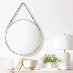 26" Wood Mirror With Pleather Strap Hanger - Threshold™ Designed With Studio McGee -Haven Home Store GUEST d09c0998 ed36 4998 b828 cbc40cbee6da