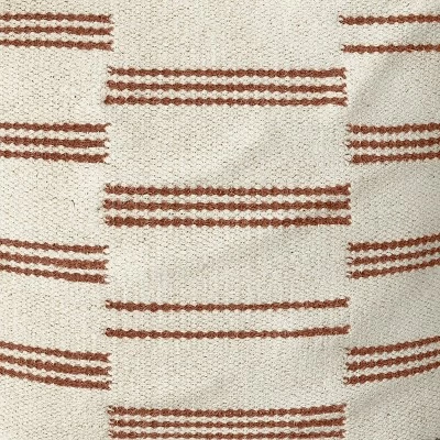 Palmette Wool Kilim Style Pouf With Removable Fill Cream With Rust Stripe - Threshold™ 3 Palmette Wool Kilim Style Pouf With Removable Fill Cream With Rust Stripe - Threshold™ - Image 3