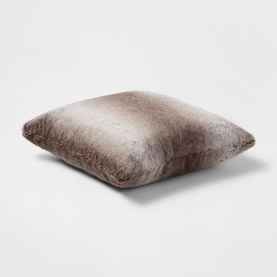 Neutral Faux Fur Throw Pillow - Threshold™ 2 Neutral Faux Fur Throw Pillow - Threshold™ - Image 2