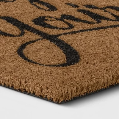 1'6"x2'6" Yay You're Here Coir Doormat Black/Beige - Threshold™ 1 1'6"x2'6" Yay You're Here Coir Doormat Black/Beige - Threshold™
