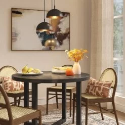 12" X 25" X 22.5" Ceiling Light Black/Gold - Threshold™