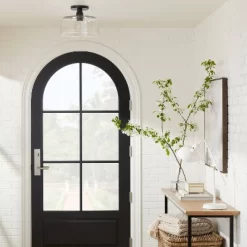 Glass Semi Flushmount Ceiling Light Black - Threshold™ Designed With Studio McGee