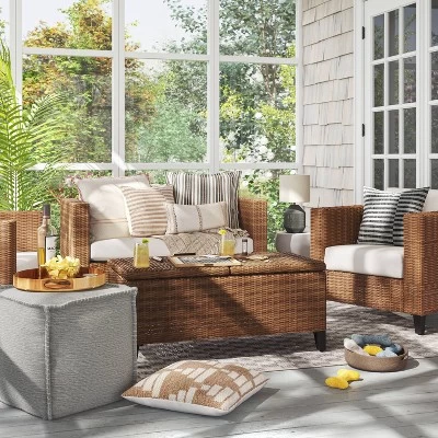 Minimal Stripe Outdoor Throw Pillow - Threshold™ 1 Minimal Stripe Outdoor Throw Pillow - Threshold™