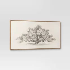 47" X 24" Pen And Ink Tree Framed Wall Canvas - Threshold™: Digital Art Nature Scene, Polystyrene Frame -Haven Home Store GUEST d326e4fe 1101 4402 a933 8b7aa5af1b74