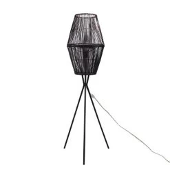 Diamond Tripod Floor Lamp Black With Rattan Shade (Includes LED Light Bulb) - Threshold™: Nautical Standing Illumination -Haven Home Store GUEST d5ce8c13 feb5 4c57 aa77 24bbec866966