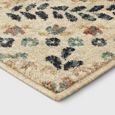 7'x10' Oxon Floral Mosaic Woven Area Rug Beige - Threshold™ 1 7'x10' Oxon Floral Mosaic Woven Area Rug Beige - Threshold™