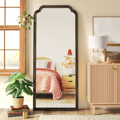 30" X 70" Oversize French Country Collection Leaner Mirror Black - Threshold™: Wood Frame, Full Body Reflection 1 30" X 70" Oversize French Country Collection Leaner Mirror Black - Threshold™: Wood Frame, Full Body Reflection