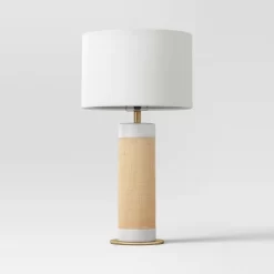 Ceramic Table Lamp With Natural Wrap White - Threshold™ -Haven Home Store GUEST e01250f9 e0e6 4ca1 99cd e9e54fdd259d