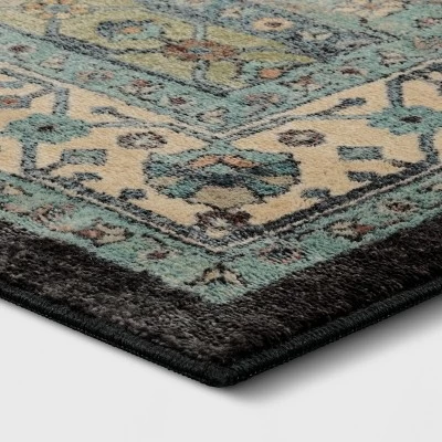 Distressed Geometric Tufted Area Rug Green - Threshold™ 2 Distressed Geometric Tufted Area Rug Green - Threshold™ - Image 2