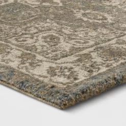 Medallion Jewel Boarder Persian Rug Cream/Gray - Threshold