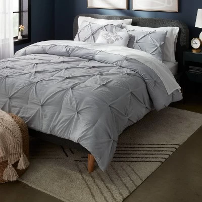 8pc Pinch Pleat Comforter And Sheet Set - Threshold™ 1 8pc Pinch Pleat Comforter And Sheet Set - Threshold™
