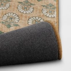 28"x84" Floral Block Memory Foam Runner Rug Yellow - Threshold™ -Haven Home Store GUEST edea84bf 2c68 4692 94d6 531e9f41bfb9