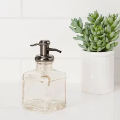Short Antique Glass Soap Pump Brown - Threshold™