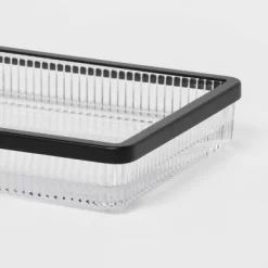Ribbed Glass Tray Black - Threshold™ -Haven Home Store GUEST f3cddf40 8676 480a 8485 9ab9931c3b82