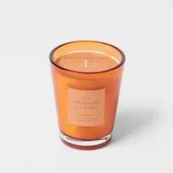 Colored Vase Glass With Dustcover Mandarin & Guava Candle Orange - Threshold™ -Haven Home Store GUEST f690da26 0feb 4a9d 8634 caaa1172c9d3