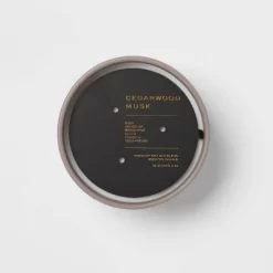 15oz Ceramic Jar 3-Wick Black Label Cedarwood Musk Candle - Threshold™ -Haven Home Store GUEST fc8996de 3023 4a2d 9f4c 9e684ced1ffe