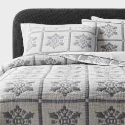 Holiday Matelasse Quilt Set Gray - Threshold™ -Haven Home Store GUEST fcbd9692 02b6 447e b37d 3a934f10498f