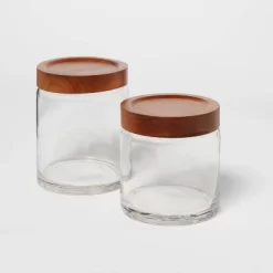 Canister Acacia/Glass Medium - Threshold™ -Haven Home Store GUEST fd1a5b71 40fa 4f40 b074 309f5ffcee0b