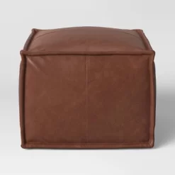 Earl Faux Leather French Seam Ottoman - Threshold™ -Haven Home Store GUEST fd85c80c 28fa 450f 891c de0a371ca7e6