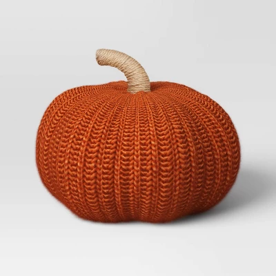 Knit Pumpkin With Jute Stem Novelty Throw Pillow - Threshold™ 5 Knit Pumpkin With Jute Stem Novelty Throw Pillow - Threshold™ - Image 5